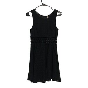 Free People Black Laced Mini Dress‎ Size 4